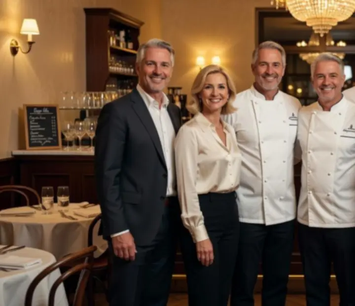 Founders and team of The Blazing Showdown gathered inside the warm bistro